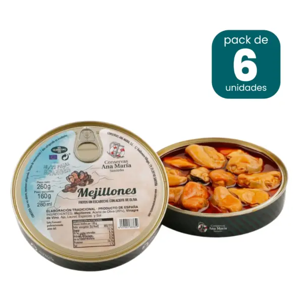Mejillón frito en escabeche 260g caja de 6