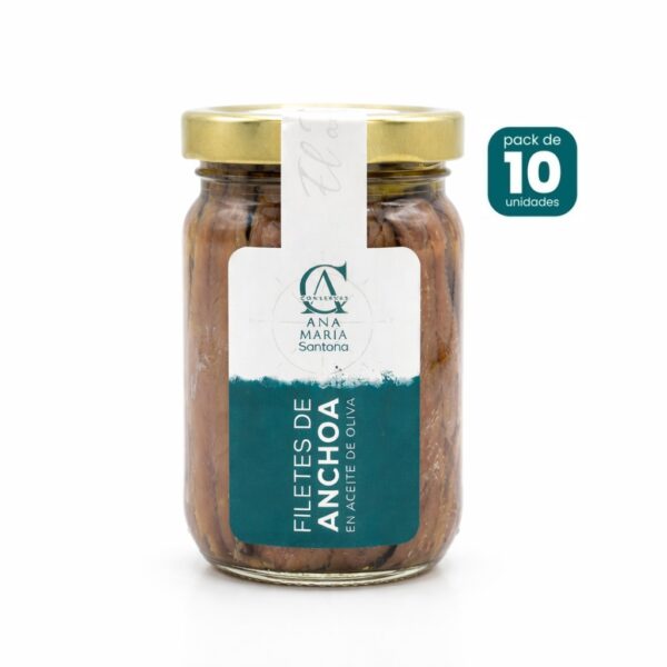 Anchoas del Cantábrico en aceite de oliva 200g caja de 10