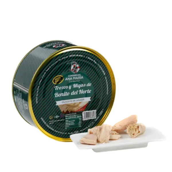 Trozos y migas de Bonito del Norte en aceite de girasol 950g