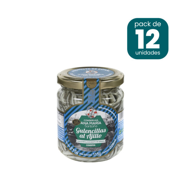 Gulencillas al ajillo en aceite de girasol 190g caja de 12