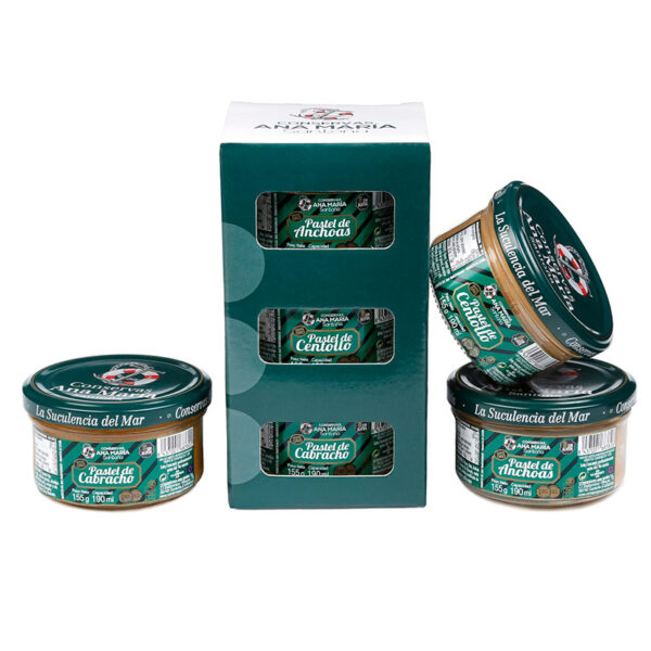Pack de 3 pasteles cabracho, centollo y anchoa