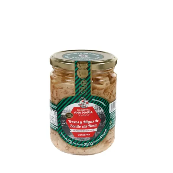 Trozos y migas de Bonito del Norte en aceite de girasol 425g