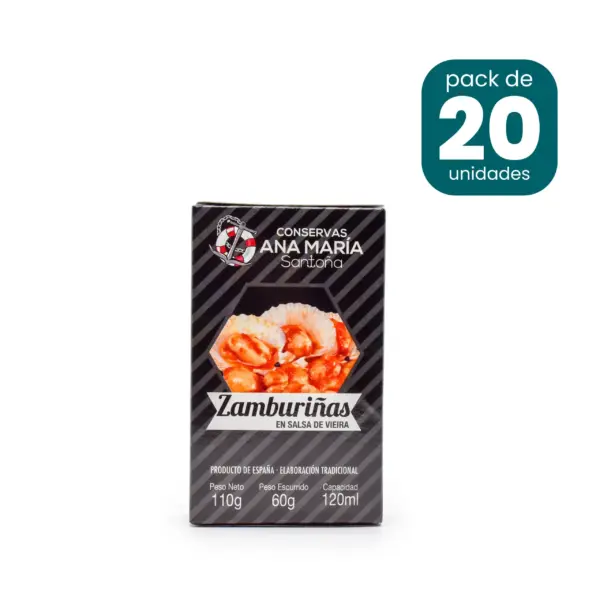 Zamburiñas en salsa de vieira 110g caja de 20